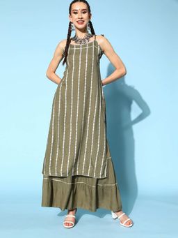 Stylum - Womens Printed Rayon Kurta Sharara Set (set Of 2)