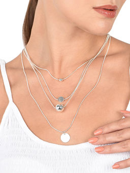 Lilly & Sparkle - Four Layered Necklace with Coin and Ball Charms