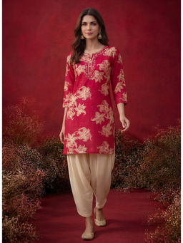 Lakshita - Aboli Red Floral Printed Straight Kurta
