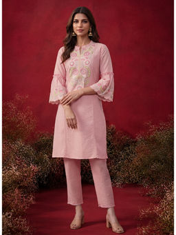Lakshita - Baby Pink Embroidered Kurta and Pant