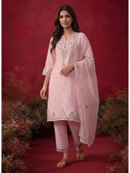 Lakshita - Albeli Pink Embroidered A-line Kurta and Pant with Dupatta