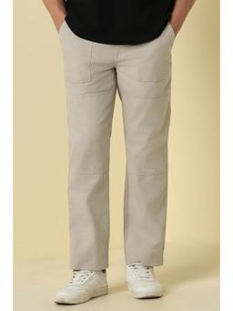 Allen Solly - Beige Cotton Blend Trouser