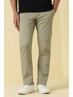 Allen Solly - Green Cotton Blend Trouser