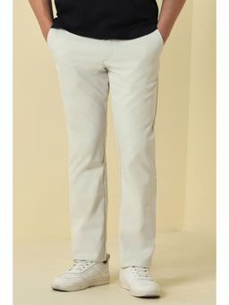 Allen Solly - White Polyester Trouser