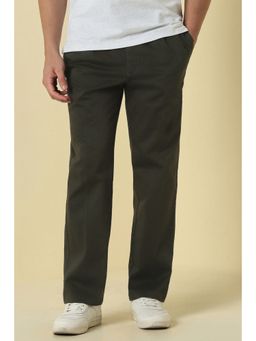 Allen Solly - Green Cotton Blend Trouser