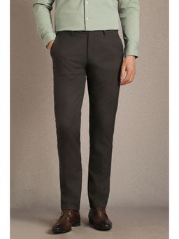 Louis Philippe - Brown Polyester Blend Trouser