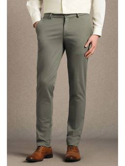 Louis Philippe - Olive Cotton Blend Trouser