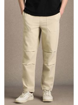 Louis Philippe - Beige Cotton Blend Trouser