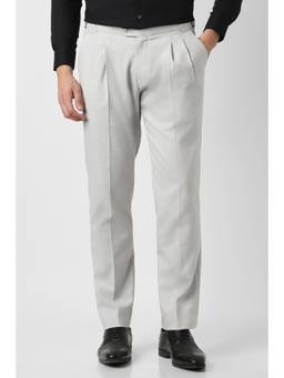 Peter England - Grey Polyester Blend Trouser