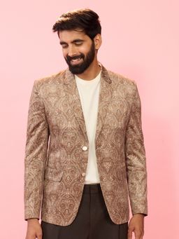 Vastramay - Beige Velvet Blazer