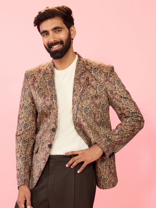 Vastramay Multi-Color Velvet Blazer