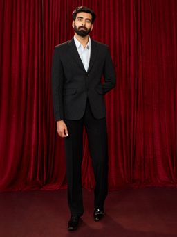 Vastramay - Black Synthetic Blazer with Pant