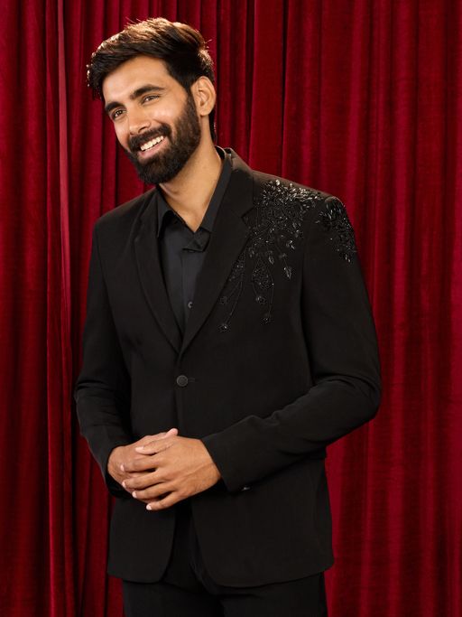 Vastramay Black Synthetic Blazer