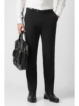 Van Heusen - Black Polyester Blend Trouser
