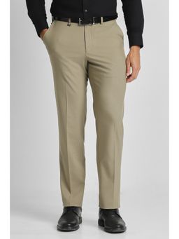 Van Heusen - Beige Polyester Blend Trouser