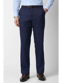 Van Heusen - Navy Blue Polyester Blend Trouser