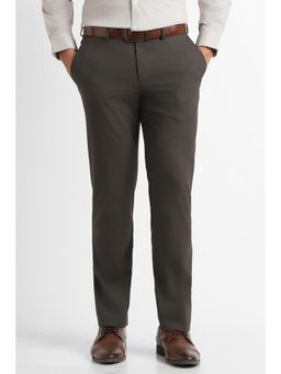 Van Heusen - Brown Polyester Blend Trouser