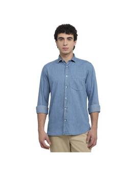 ColorPlus - Regular Fit Solid Dark Indigo Shirt