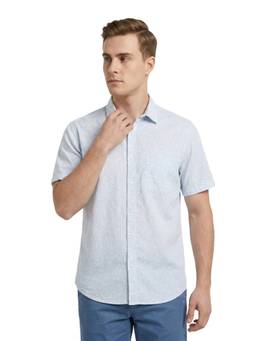 ColorPlus - Regular Fit Printed Medium Blue Shirt