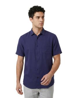 ColorPlus - Regular Fit Solid Navy Blue Shirt