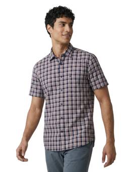 ColorPlus - Regular Fit Checkered Dark Blue Shirt