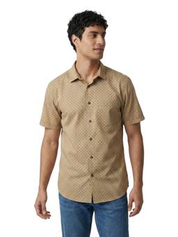 ColorPlus - Regular Fit Printed Medium Mustard Shirt