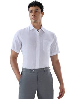 Park Avenue - Regular Fit Solid White Shirt