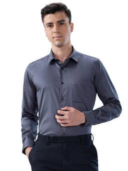 Park Avenue - Slim Fit Dark Grey Solid Shirt