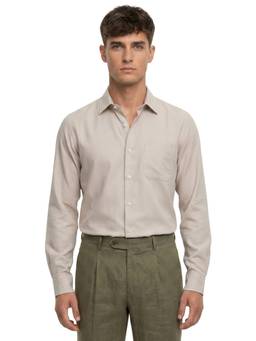 Raymond - Regular Fit Medium Brown Solid Shirt