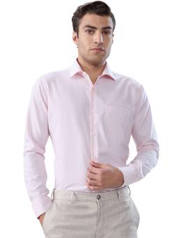 Raymond - Slim Fit Self Design Light Pink Shirt