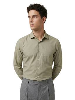 Raymond - Regular Fit Medium Green Cotton Shirt