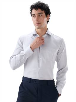 Raymond - Slim Fit Medium Grey Cotton Shirt
