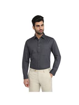 Raymond - Slim Fit Solid Dark Grey Shirt