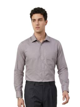 Raymond - Slim Fit Solid Medium Grey Shirt