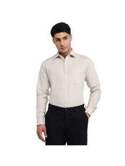Raymond - Slim Fit Self Design Off White Shirt