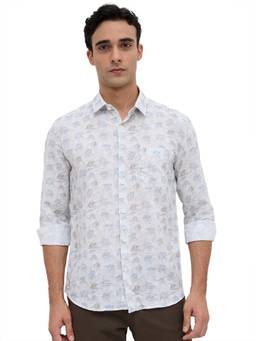 Parx - Slim Fit Medium Grey Printed Shirt