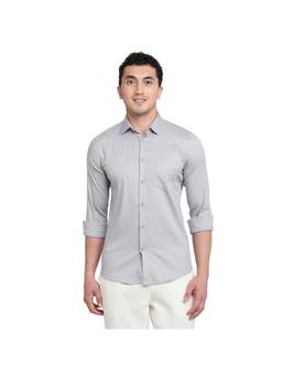 Parx - Slim Fit Dark Grey Solid Shirt