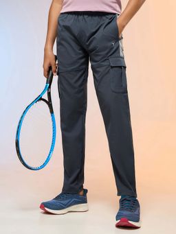 Technosport - Grey Boys Straight Fit Sports Cargo Trackpant with Ts Flexi