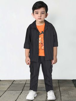 BAD BOYS - Stripe Printed Grey Co-Ord Set