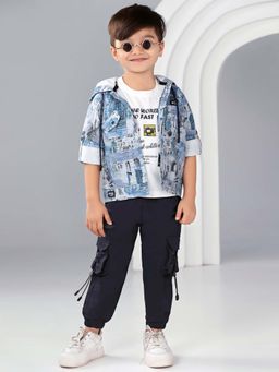 BAD BOYS - Trendy Navy Blue Printed Co-Ord Set