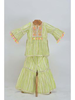 MiniMe Organics - Green Cotton Kurta and Sharara