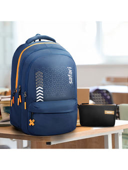 Safari - Unisex Bonus Printed Blue Backpack (L)