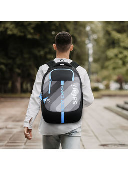 Safari - Unisex Duplex Printed Black Backpack (L)