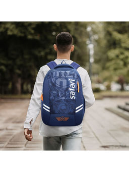 Safari - Unisex Duplex Printed Blue Backpack (L)
