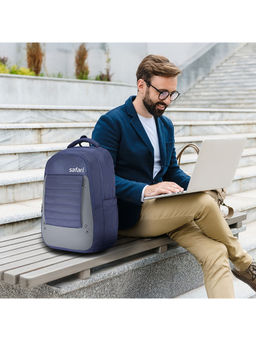 Safari - Unisex Spade Colorblock Navy Blue Backpack (L)