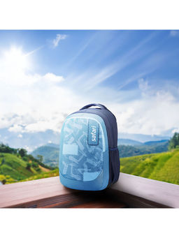 Safari - Unisex Triple Printed Blue Backpack (L)