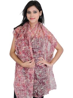 EXOTIC INDIA - Women Multi-Color Pure Wool Printed Stole