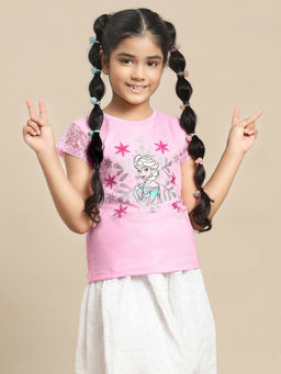 Kidsville - Frozen Printed Regular Fit Tshirt for Girls