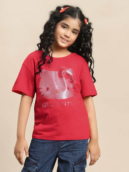 Kidsville - Hello Kitty Printed Relax Fit Tshirt for Girls