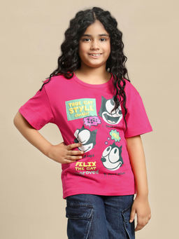 Kidsville - Felix The Cat Printed Relaxed Fit Tshirt for Girls